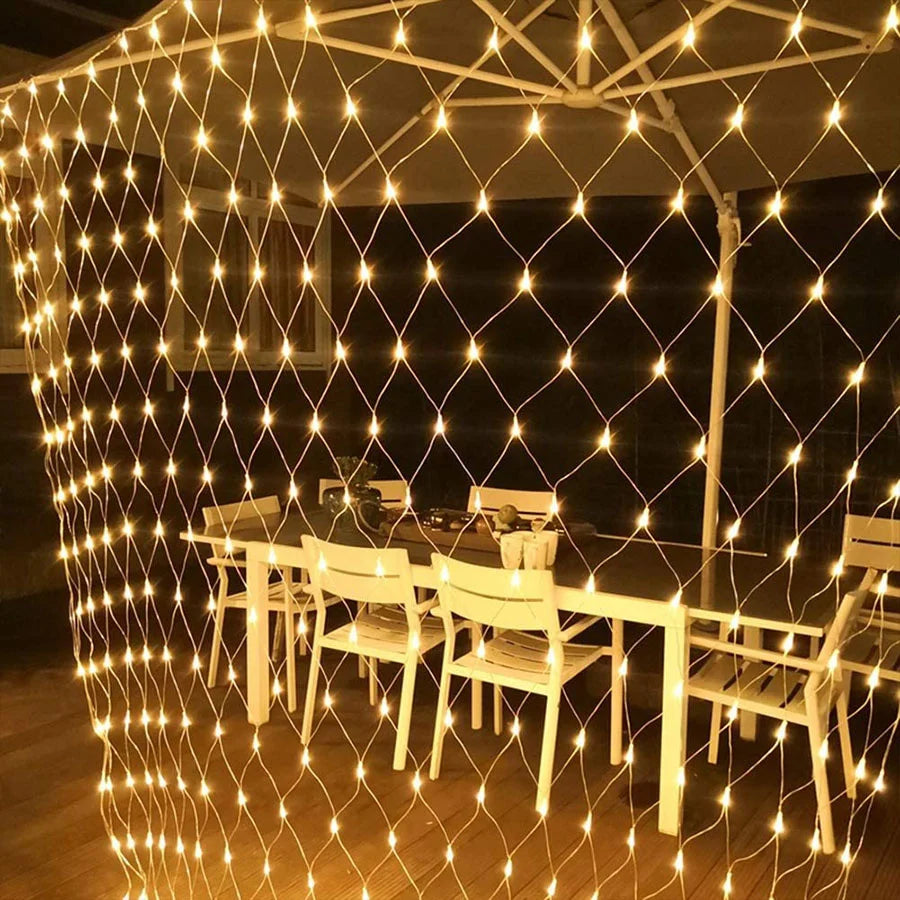 réseau de led solaire étanche pour décoration extérieure jardin - vue 4 sur 9