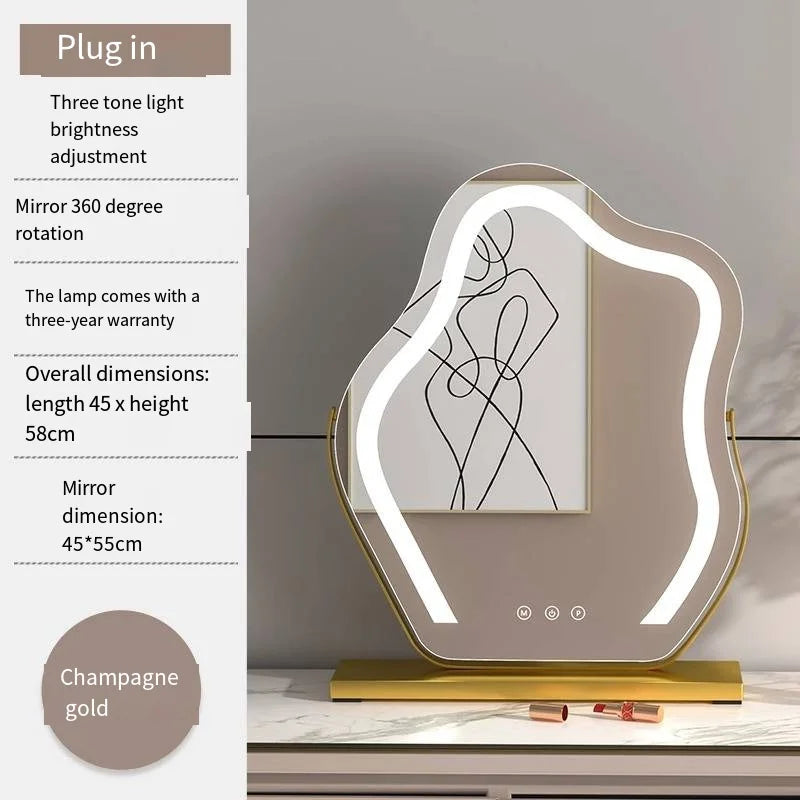 Vanity Mirror with Lights, Bathroom Mirror with Dimmable 3 Modes, 360 ° Rotary Touch Screen Control, Suable for Bedroom - vue 7 sur 14
