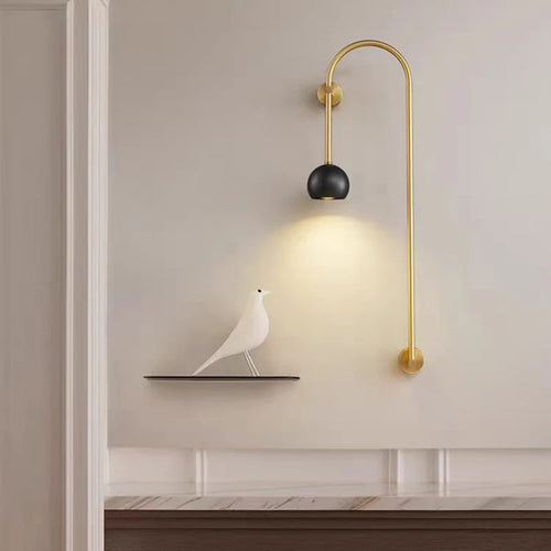 applique murale minimaliste en cuivre et laiton gu10