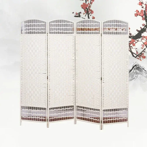 Rattan Baffle Screen, Antique Straw Handmade Living Room Partition Entrance Folding Screen, Restaurant Indoor Classical Screen - vue 12 sur 12