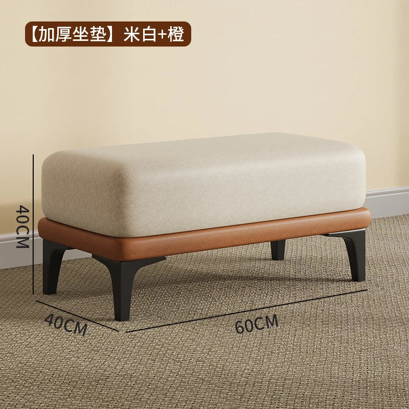 tabouret en velours moderne nordique pouf unique et peu encombrant - vue 11 sur 24