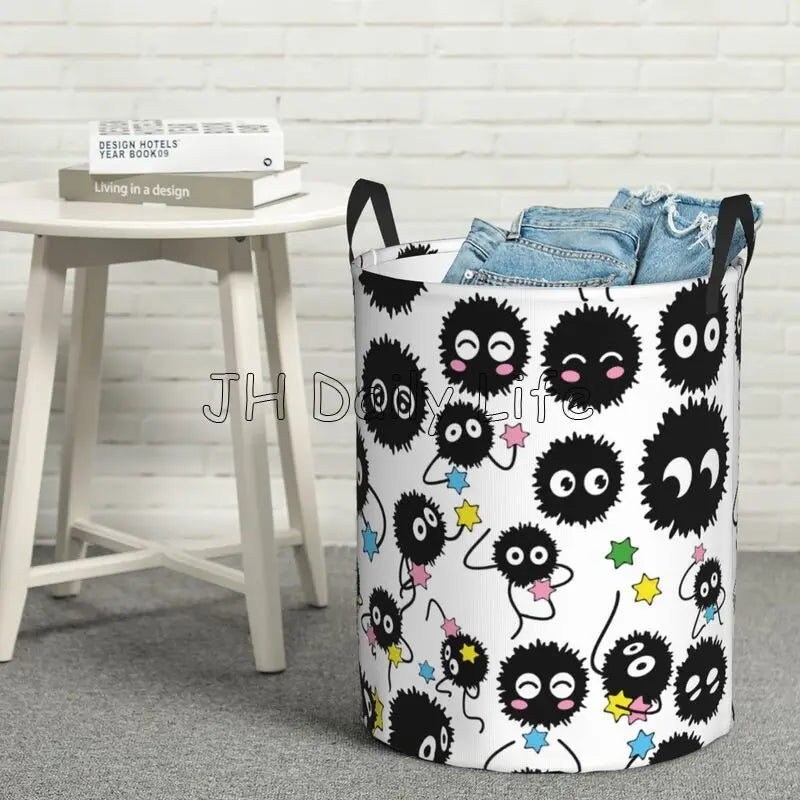 panier à linge pliable en tissu imperméable motif mignon pour vêtements et jouets - vue 11 sur 12