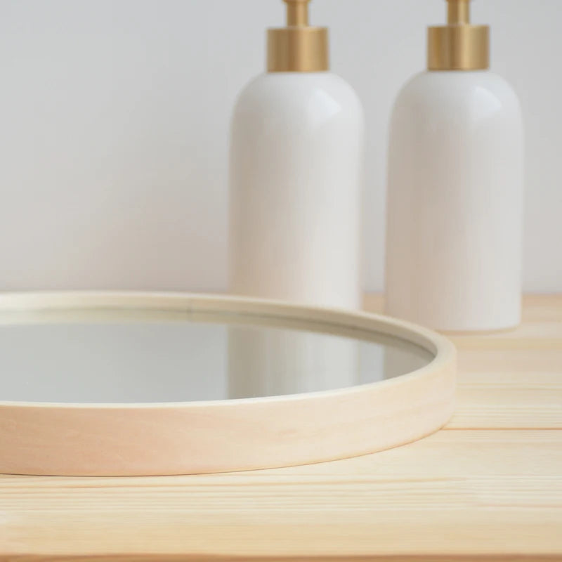 miroirs décoratifs ronds en bois nordique pour intérieur - vue 6 sur 8