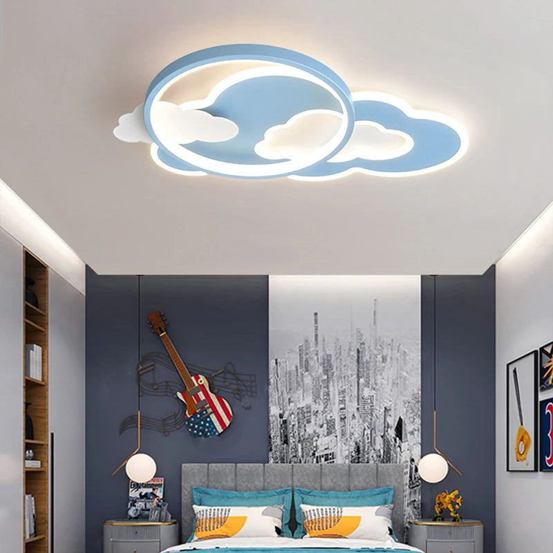 lustre led nuage moderne pour chambre d'enfant - vue 3 sur 9