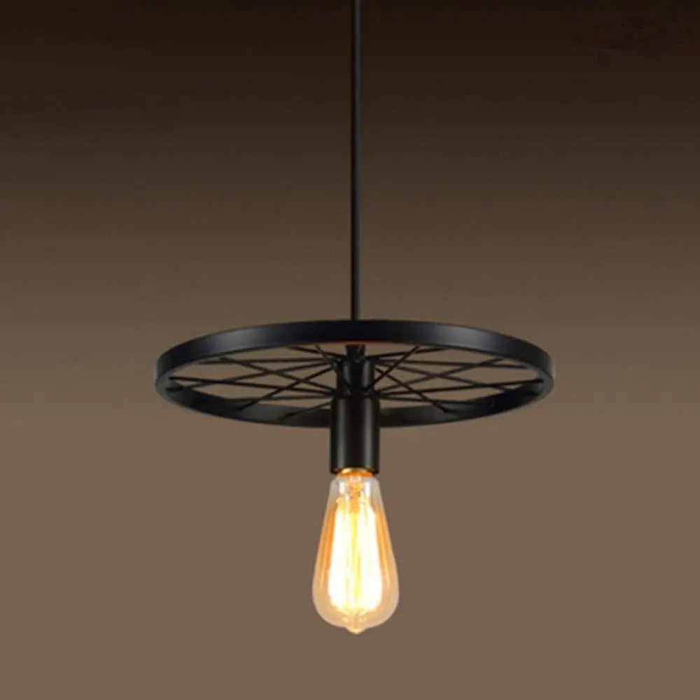 Retro Wandleuchte Vintage Metall mit Dekorativrad