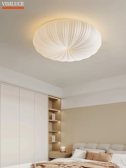 Moderne LED-Deckenleuchte mit Kürbis-Lampenschirm, dimmbar - vue 3 sur 7