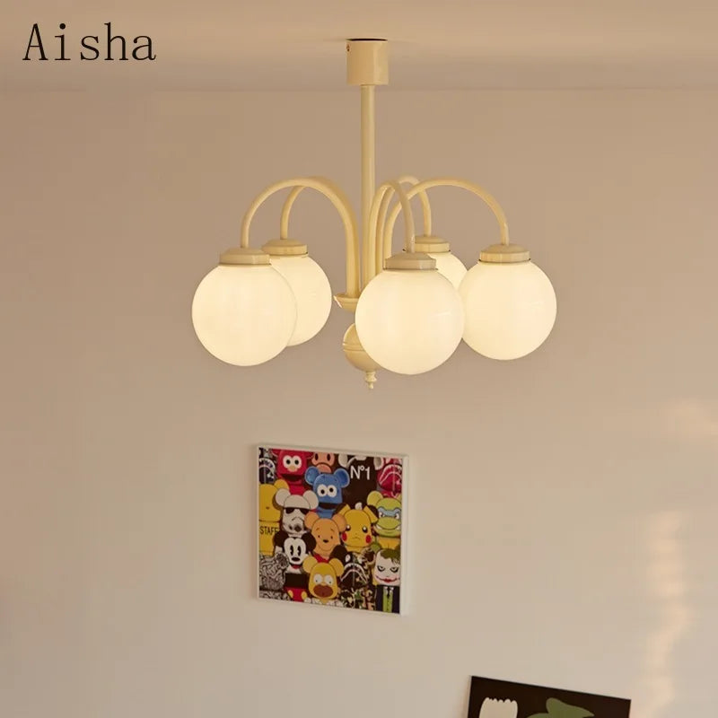 lustre rétro en verre pour décoration intérieure à plusieurs têtes - vue 3 sur 9