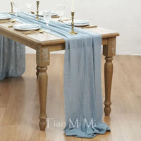 Chemin de table coton gaze bohème décoration mariage