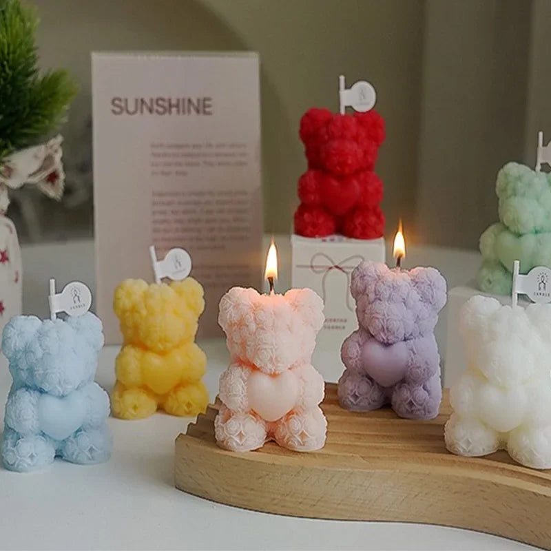 bougie ours en cire de soja parfumée pour détente et cadeaux - vue 2 sur 13