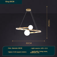 Nordischer LED-Kronleuchter mit einfachem Ring für dekorative Innenbeleuchtung