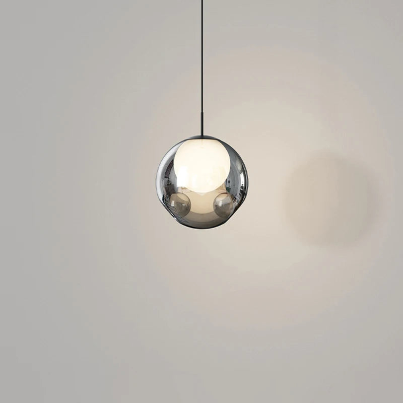 Nordischer Kronleuchter aus Glas einfache Pendelleuchte für Innenräume - vue 5 sur 7