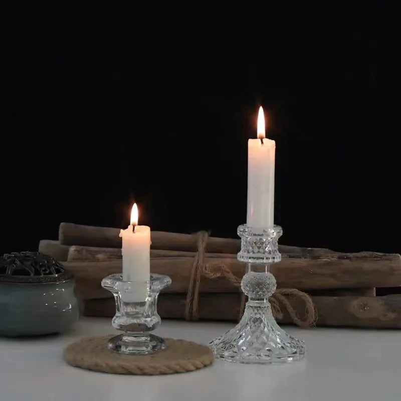 bougeoir en verre décoration nordique pour moments romantiques - vue 4 sur 6