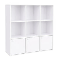 VASAGLE Bookshelf for Home Office, 9-Cube Bookcase Display Shelf, Freestanding Cube Unit Storage Rack with 3 Bottom Cabinets