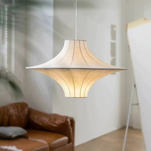 Moderne Pendelleuchte aus Seide für Wohnzimmer - vue 2 sur 8