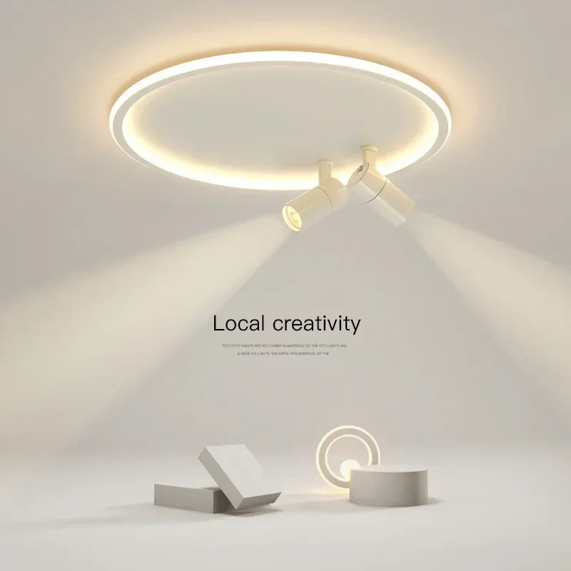 Moderner LED-Deckenleuchter mit Spot und Kronleuchter-Design - vue 3 sur 12