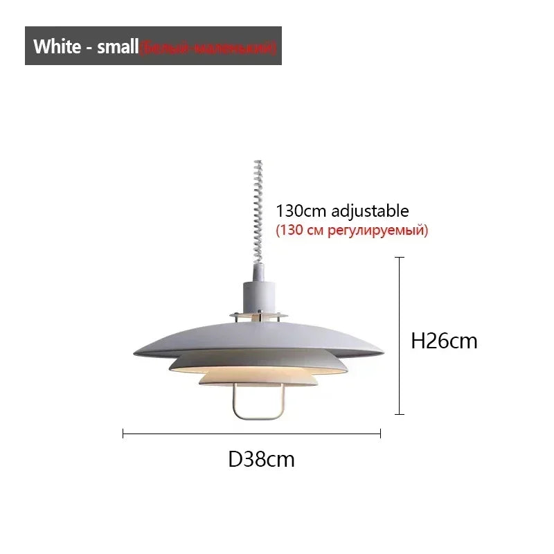Modern adjustable pendant light with adjustable lifting and telescopic capabilities, dining room, living room, indoor decoration - vue 12 sur 12