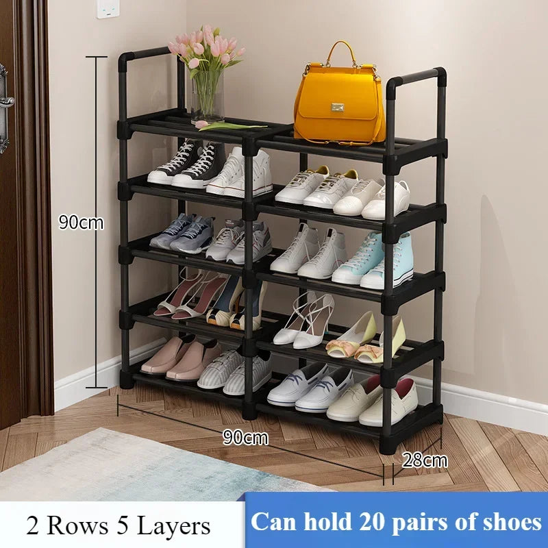 étagère à chaussures multicouche gain de place en métal - vue 8 sur 11