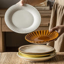 Assiette ceramique ronde style retro pour legumes