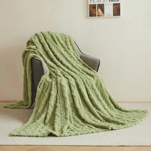 plaid flanelle polaire doux et chaud uni - vue 8 sur 7