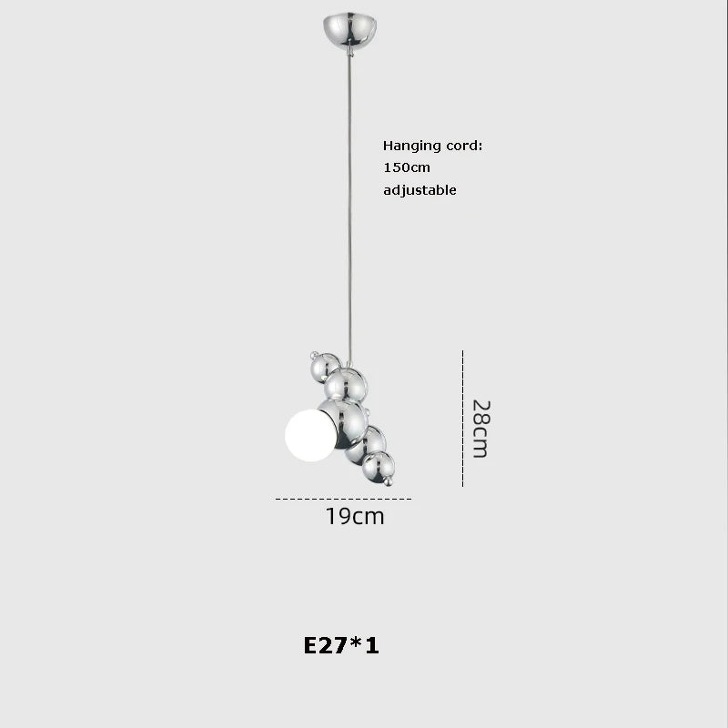 suspension design art déco en or chromé pour éclairage moderne - vue 9 sur 16