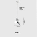 suspension design led art déco en or chromé pour intérieur élégant
