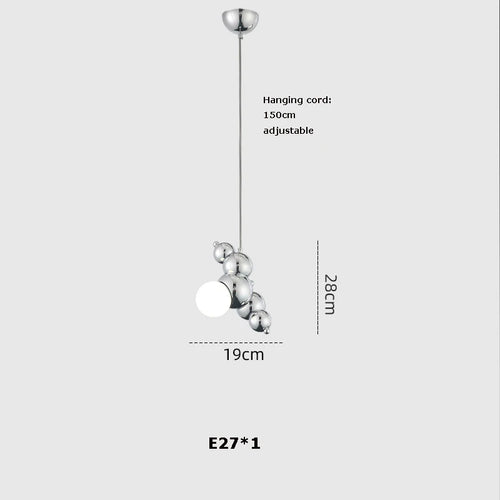 suspension design led art déco en or chromé pour intérieur élégant