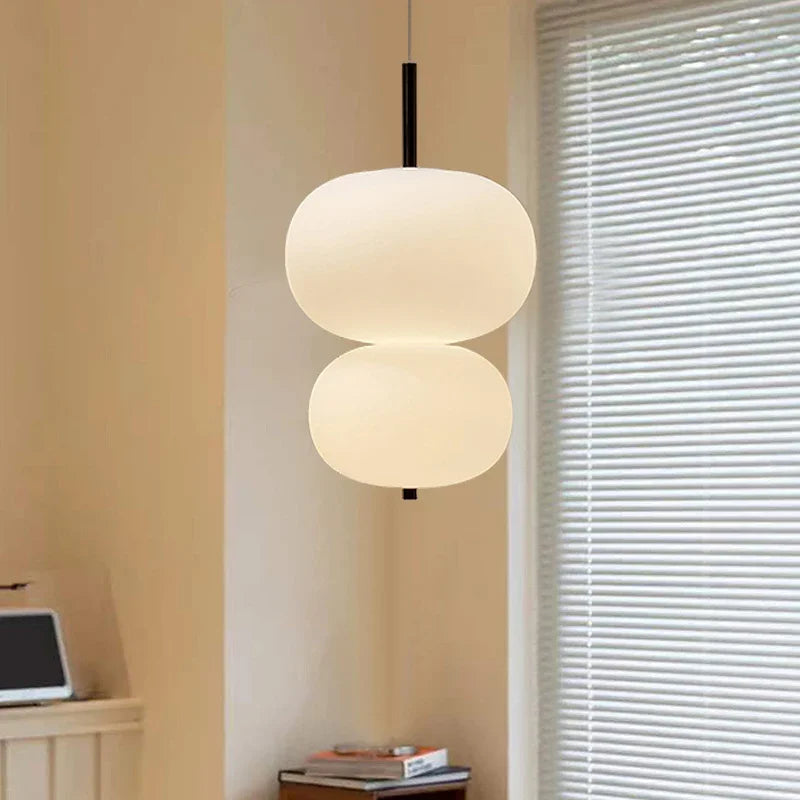 suspension scandinave grande boule de verre design moderne - vue 2 sur 12