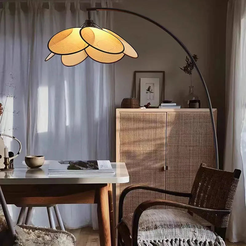 lampadaire en rotin pour ampoule standard