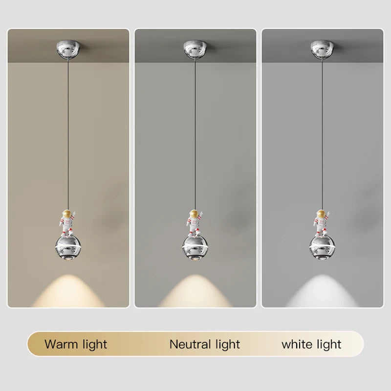 lustre moderne led design astronaute petites suspension