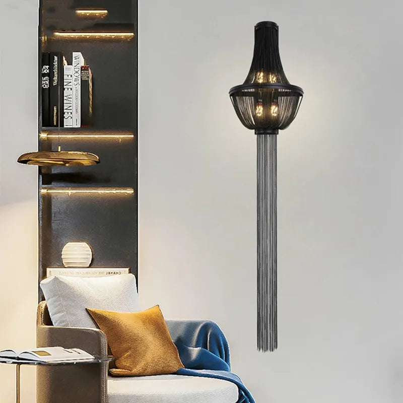 applique murale à franges avec lumière décorative pour intérieur - vue 3 sur 9