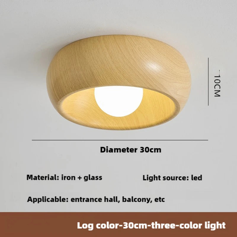 Minimalistischer Retro-Deckenleuchte aus Holz für kreative Dekoration - vue 8 sur 8