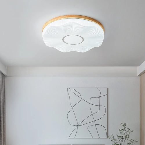 Kreative LED-Deckenleuchte aus Holz im nordischen Loft-Design - vue 3 sur 10