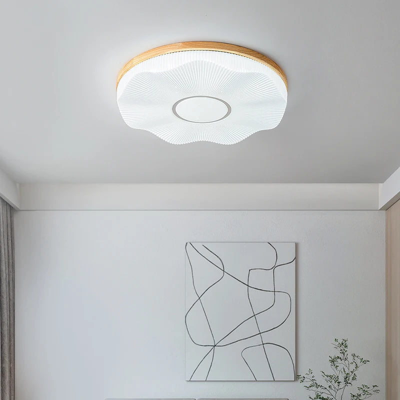 Kreative LED-Deckenleuchte aus Holz im nordischen Loft-Design - vue 3 sur 10