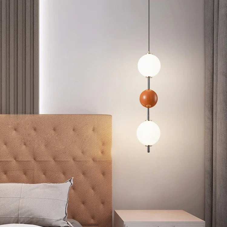 lustre nordique boule de verre raisin simple led éclairage maison - vue 3 sur 12