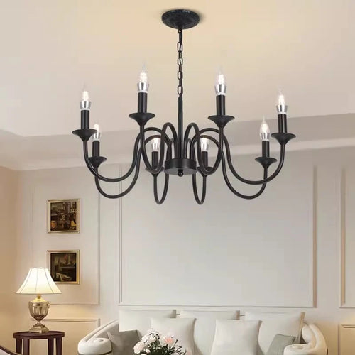 lustre rustique classique en fer pour décoration intérieure - vue 4 sur 10