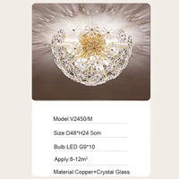 plafonnier en verre cristal luxe design nordique pour intérieur moderne