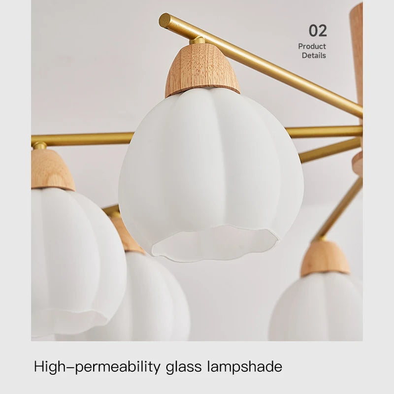 lustre en bois pour décoration moderne et style - vue 5 sur 10