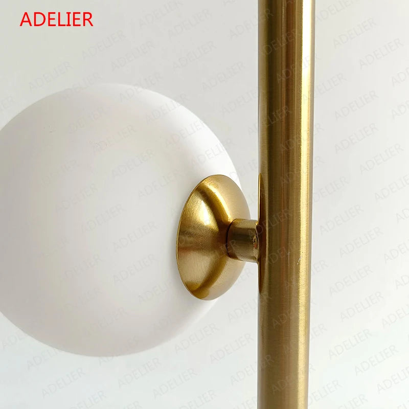 lampe de table style nordique boule de verre simple décorative en fer ou or - vue 6 sur 8