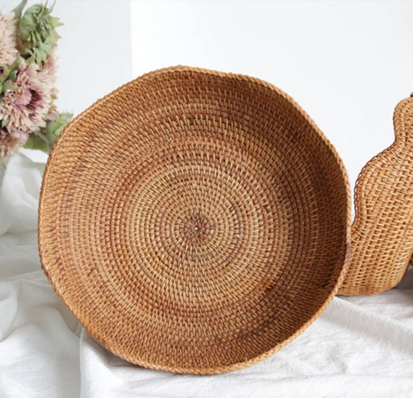 paniers en rotin pour fruits et rangement décoratif naturel - vue 4 sur 8