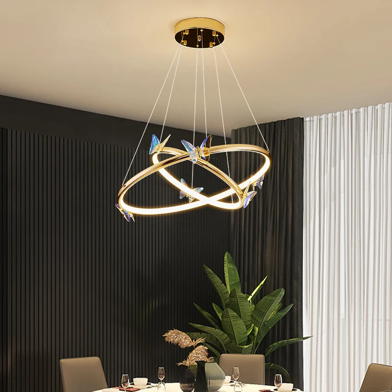 anneau d'or led papillon pour hôtel boutique bureau restaurant - vue 5 sur 20