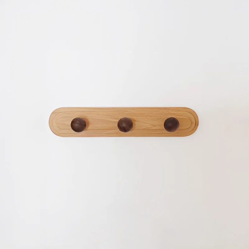 Walnut wood solid mushroom shape No holes, Minimalist wabi-sabi, Bag key Card Coat Cap, Wall Storage hook for bedroom, entrance - vue 7 sur 8