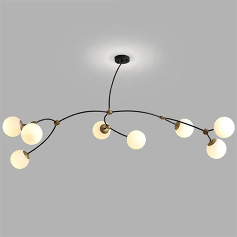 lustre moléculaire nordique suspension lumière magique haricot led - vue 6 sur 12