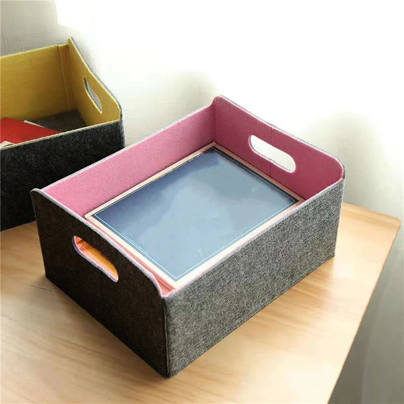 panier de rangement en feutre fait main pour divers objets - vue 3 sur 9