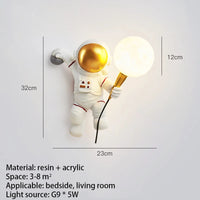 Nordique LED personnalité astronaute lune applique chambre d'enfants cuisine salle à manger chambre étude balcon allée lampe décoration