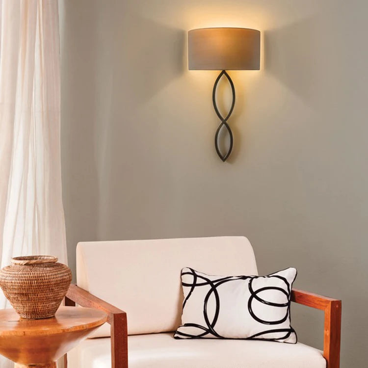 applique murale led en tissu avec cercle créatif en fer - vue 5 sur 9