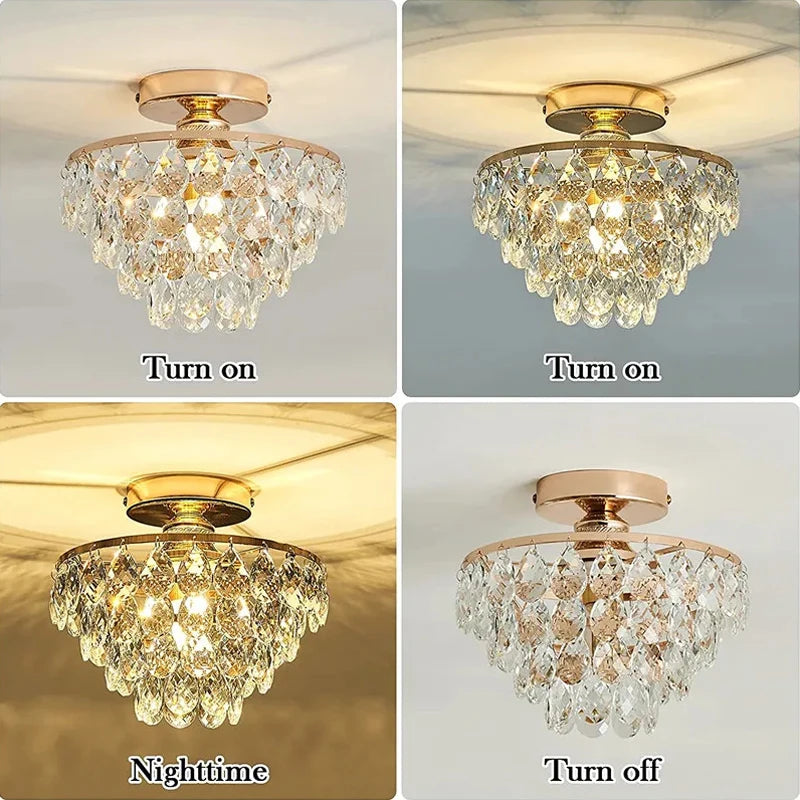 plafonnier de luxe en cristal luminaires led décoratifs - vue 5 sur 8