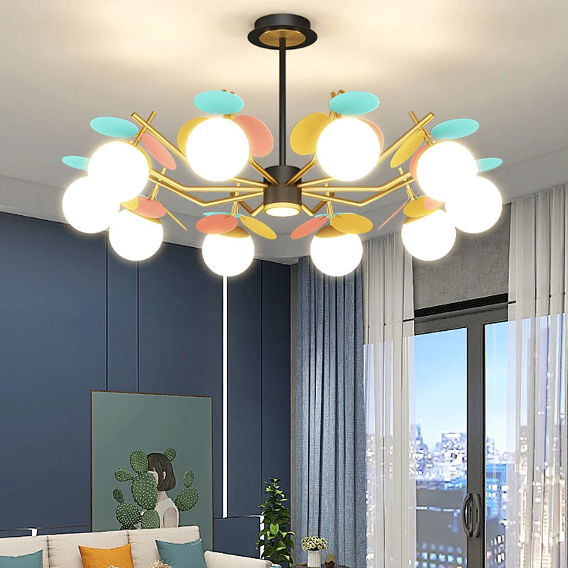 lustre à led moderne pour décoration de chambre d'enfant - vue 3 sur 12