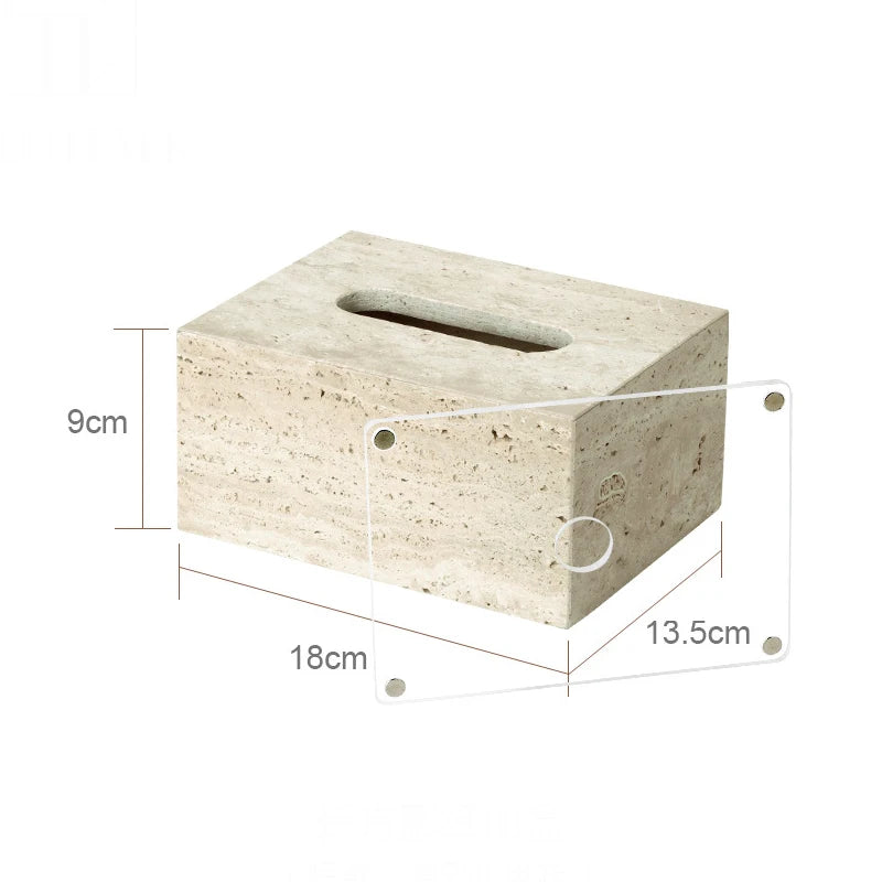 ensemble accessoires salle de bain en travertin beige naturel - vue 28 sur 28