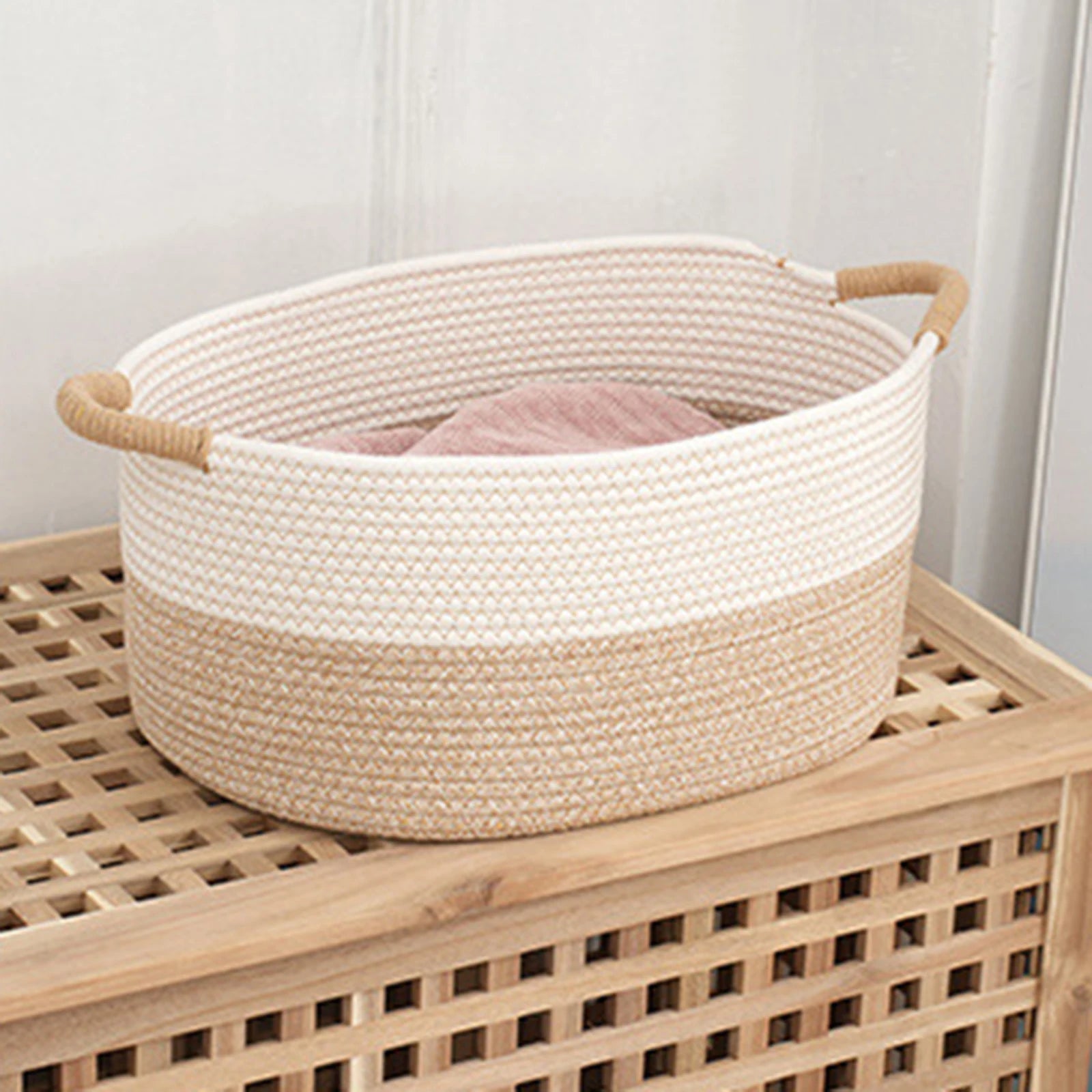 paniers tissés en corde pour un rangement pratique et élégant - vue 2 sur 7