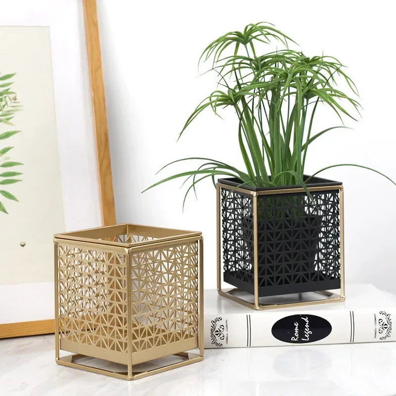 pot de fleurs doré léger et nordique créatif et tendance - vue 5 sur 9